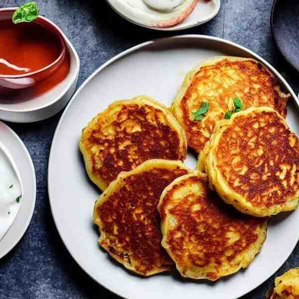 Картофельные драники с сосисками